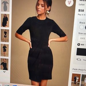 Lulus Westwood Black half sleeve sheath dress